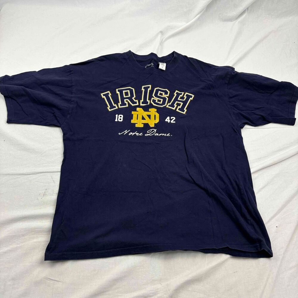 Delta Unisex Notre Dame Irish T Shirt Graphic Print Crew Neck Cotton XL
